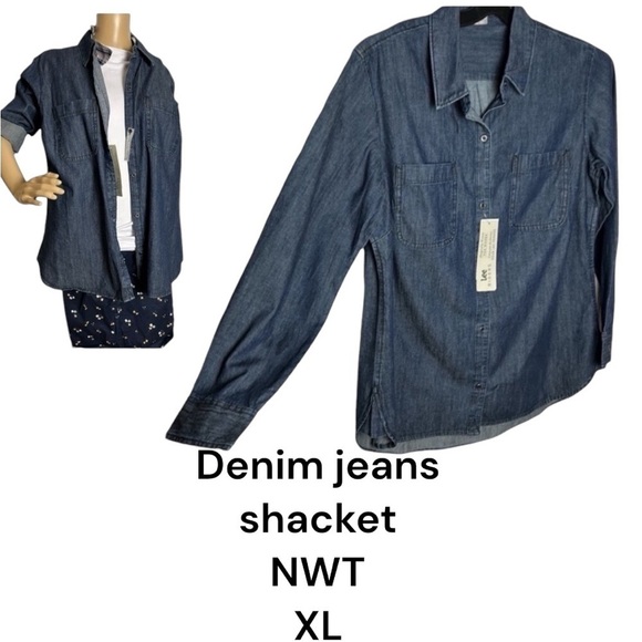 Jean shirt, Blue denim shirt LEE Riders, NWT!western,cotton XL,festival,outdoor - Picture 6 of 15